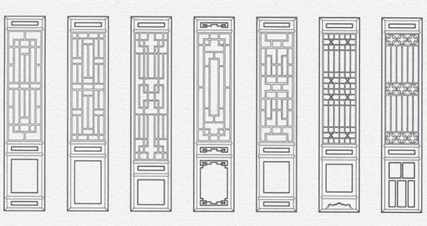 英吉沙常用中式仿古花窗图案隔断设计图